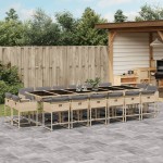 vidaXL Set mobilier grădină cu perne, 17 piese bej combinat poliratan