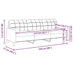 vidaXL Canapea cu 3 locuri cu pernuțe, maro, 210 cm, textil vidaXL Canapea cu 3 locuri cu pernuțe, maro, 210 cm, textil