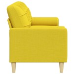 vidaXL Canapea cu 3 locuri cu pernuțe, galben deschis, 210 cm, textil vidaXL Canapea cu 3 locuri cu pernuțe, galben deschis, 210 cm, textil