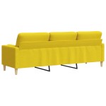 vidaXL Canapea cu 3 locuri cu pernuțe, galben deschis, 210 cm, textil vidaXL Canapea cu 3 locuri cu pernuțe, galben deschis, 210 cm, textil