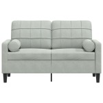 vidaXL Canapea cu 2 locuri cu pernuțe, gri deschis, 120 cm, catifea vidaXL Canapea cu 2 locuri cu pernuțe, gri deschis, 120 cm, catifea