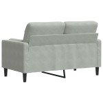 vidaXL Canapea cu 2 locuri cu pernuțe, gri deschis, 120 cm, catifea vidaXL Canapea cu 2 locuri cu pernuțe, gri deschis, 120 cm, catifea