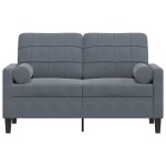 vidaXL Canapea cu 2 locuri cu pernuțe, gri închis, 120 cm, catifea vidaXL Canapea cu 2 locuri cu pernuțe, gri închis, 120 cm, catifea