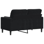 vidaXL Canapea cu 2 locuri cu pernuțe, negru, 120 cm, catifea vidaXL Canapea cu 2 locuri cu pernuțe, negru, 120 cm, catifea