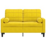 vidaXL Canapea cu 2 locuri cu pernuțe, galben, 120 cm, catifea vidaXL Canapea cu 2 locuri cu pernuțe, galben, 120 cm, catifea