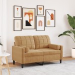 vidaXL Canapea cu 2 locuri cu pernuțe, maro, 120 cm, catifea vidaXL Canapea cu 2 locuri cu pernuțe, maro, 120 cm, catifea