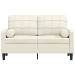 vidaXL Canapea cu 2 locuri cu pernuțe, crem, 120 cm, catifea vidaXL Canapea cu 2 locuri cu pernuțe, crem, 120 cm, catifea