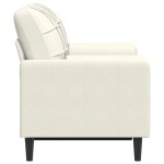 vidaXL Canapea cu 2 locuri cu pernuțe, crem, 120 cm, catifea vidaXL Canapea cu 2 locuri cu pernuțe, crem, 120 cm, catifea
