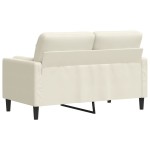 vidaXL Canapea cu 2 locuri cu pernuțe, crem, 120 cm, catifea vidaXL Canapea cu 2 locuri cu pernuțe, crem, 120 cm, catifea