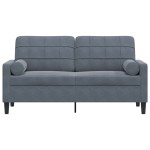 vidaXL Canapea cu 2 locuri cu pernuțe, gri închis, 140 cm, catifea vidaXL Canapea cu 2 locuri cu pernuțe, gri închis, 140 cm, catifea