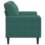 vidaXL Canapea cu 2 locuri cu pernuțe, verde închis, 140 cm, catifea