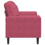 vidaXL Canapea cu 2 locuri cu pernuțe, roșu vin, 140 cm, catifea