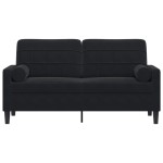 vidaXL Canapea cu 2 locuri cu pernuțe, negru, 140 cm, catifea vidaXL Canapea cu 2 locuri cu pernuțe, negru, 140 cm, catifea