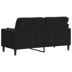 vidaXL Canapea cu 2 locuri cu pernuțe, negru, 140 cm, catifea vidaXL Canapea cu 2 locuri cu pernuțe, negru, 140 cm, catifea