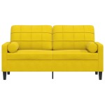 vidaXL Canapea cu 2 locuri cu pernuțe, galben, 140 cm, catifea vidaXL Canapea cu 2 locuri cu pernuțe, galben, 140 cm, catifea