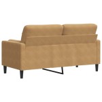 vidaXL Canapea cu 2 locuri cu pernuțe, maro, 140 cm, catifea vidaXL Canapea cu 2 locuri cu pernuțe, maro, 140 cm, catifea