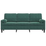 vidaXL Canapea cu 3 locuri cu pernuțe, verde închis, 180 cm, catifea vidaXL Canapea cu 3 locuri cu pernuțe, verde închis, 180 cm, catifea