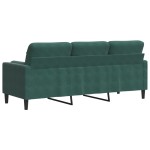 vidaXL Canapea cu 3 locuri cu pernuțe, verde închis, 180 cm, catifea vidaXL Canapea cu 3 locuri cu pernuțe, verde închis, 180 cm, catifea