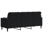 vidaXL Canapea cu 3 locuri cu pernuțe, negru, 180 cm, catifea vidaXL Canapea cu 3 locuri cu pernuțe, negru, 180 cm, catifea