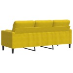 vidaXL Canapea cu 3 locuri cu pernuțe, galben, 180 cm, catifea vidaXL Canapea cu 3 locuri cu pernuțe, galben, 180 cm, catifea