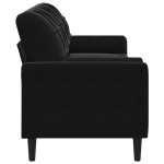 vidaXL Canapea cu 3 locuri cu pernuțe, negru, 210 cm, catifea vidaXL Canapea cu 3 locuri cu pernuțe, negru, 210 cm, catifea