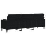 vidaXL Canapea cu 3 locuri cu pernuțe, negru, 210 cm, catifea vidaXL Canapea cu 3 locuri cu pernuțe, negru, 210 cm, catifea