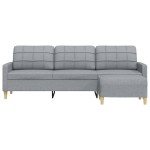 vidaXL Canapea cu 3 locuri și taburet, gri deschis, 210 cm, textil vidaXL Canapea cu 3 locuri și taburet, gri deschis, 210 cm, textil