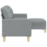 vidaXL Canapea cu 3 locuri și taburet, gri deschis, 210 cm, textil vidaXL Canapea cu 3 locuri și taburet, gri deschis, 210 cm, textil
