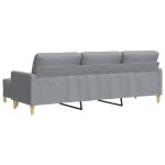vidaXL Canapea cu 3 locuri și taburet, gri deschis, 210 cm, textil vidaXL Canapea cu 3 locuri și taburet, gri deschis, 210 cm, textil