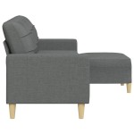 vidaXL Canapea cu 3 locuri și taburet, gri închis, 210 cm, textil vidaXL Canapea cu 3 locuri și taburet, gri închis, 210 cm, textil