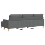 vidaXL Canapea cu 3 locuri și taburet, gri închis, 210 cm, textil vidaXL Canapea cu 3 locuri și taburet, gri închis, 210 cm, textil