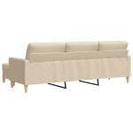 vidaXL Canapea cu 3 locuri și taburet, crem, 210 cm, textil vidaXL Canapea cu 3 locuri și taburet, crem, 210 cm, textil