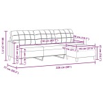 vidaXL Canapea cu 3 locuri și taburet, crem, 210 cm, textil vidaXL Canapea cu 3 locuri și taburet, crem, 210 cm, textil