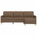vidaXL Canapea cu 3 locuri și taburet, maro, 210 cm, textil vidaXL Canapea cu 3 locuri și taburet, maro, 210 cm, textil