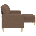 vidaXL Canapea cu 3 locuri și taburet, maro, 210 cm, textil vidaXL Canapea cu 3 locuri și taburet, maro, 210 cm, textil