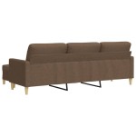 vidaXL Canapea cu 3 locuri și taburet, maro, 210 cm, textil vidaXL Canapea cu 3 locuri și taburet, maro, 210 cm, textil