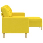 vidaXL Canapea cu 3 locuri și taburet, galben deschis, 210 cm, textil vidaXL Canapea cu 3 locuri și taburet, galben deschis, 210 cm, textil