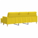 vidaXL Canapea cu 3 locuri și taburet, galben deschis, 210 cm, textil vidaXL Canapea cu 3 locuri și taburet, galben deschis, 210 cm, textil