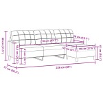 vidaXL Canapea cu 3 locuri și taburet, galben deschis, 210 cm, textil vidaXL Canapea cu 3 locuri și taburet, galben deschis, 210 cm, textil