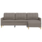vidaXL Canapea cu 3 locuri și taburet, taupe, 210 cm, textil vidaXL Canapea cu 3 locuri și taburet, taupe, 210 cm, textil