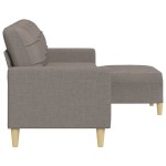 vidaXL Canapea cu 3 locuri și taburet, taupe, 210 cm, textil vidaXL Canapea cu 3 locuri și taburet, taupe, 210 cm, textil