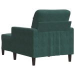 vidaXL Fotoliu canapea cu taburet, verde închis, 60 cm, catifea
