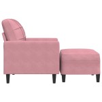 vidaXL Fotoliu canapea cu taburet, roz, 60 cm, catifea