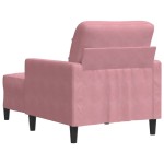 vidaXL Fotoliu canapea cu taburet, roz, 60 cm, catifea