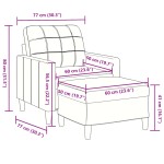 vidaXL Fotoliu canapea cu taburet, roz, 60 cm, catifea