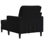 vidaXL Fotoliu canapea cu taburet, negru, 60 cm, catifea