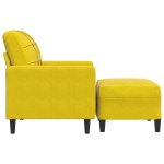 vidaXL Fotoliu canapea cu taburet, galben, 60 cm, catifea