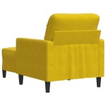 vidaXL Fotoliu canapea cu taburet, galben, 60 cm, catifea