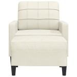 vidaXL Fotoliu canapea cu taburet, crem, 60 cm, catifea