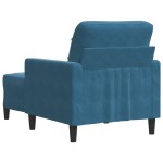 vidaXL Fotoliu canapea cu taburet, albastru, 60 cm, catifea